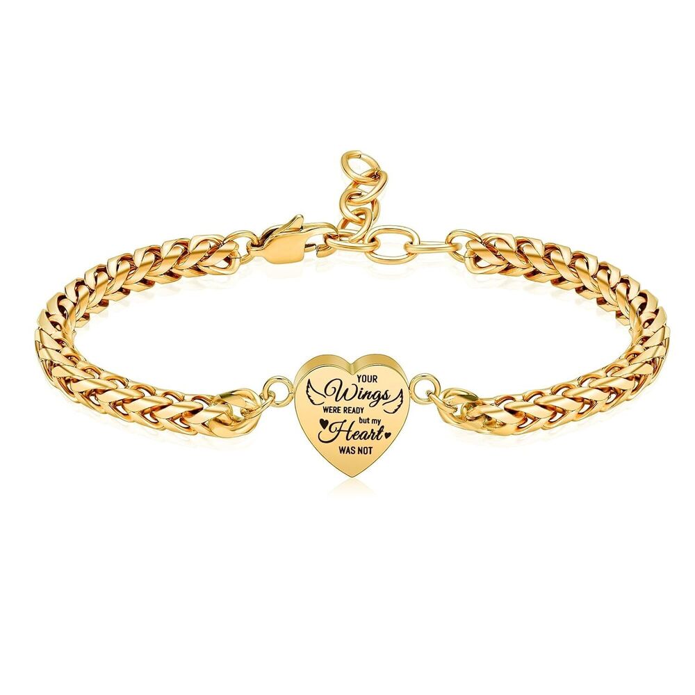 Gold Heart Urn Bracelet for Women Cremation Memorial Keepsake